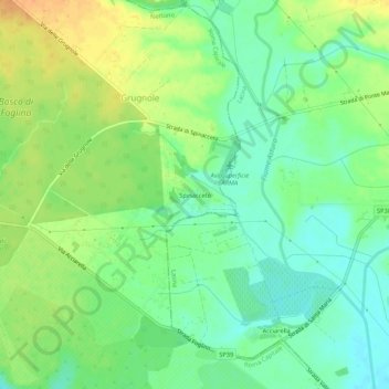 Spinacceto topographic map, elevation, terrain