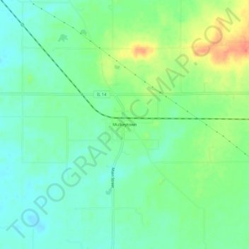 Mulkeytown topographic map, elevation, terrain