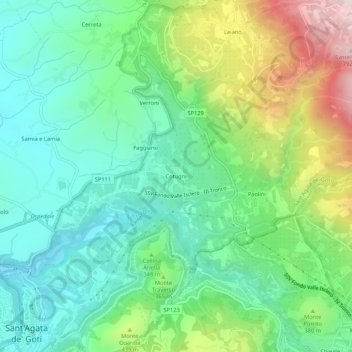 Cotugni topographic map, elevation, terrain