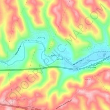 Wolfhurst topographic map, elevation, terrain