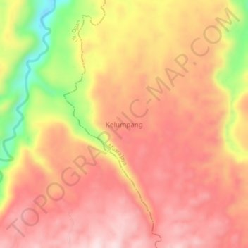 Kelumpang topographic map, elevation, terrain