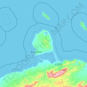 Paraguaná topographic map, elevation, terrain