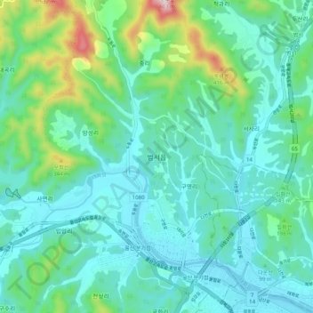 Beomseo-eup topographic map, elevation, terrain