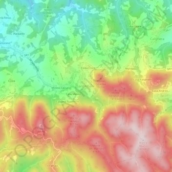 Sant'Albano topographic map, elevation, terrain