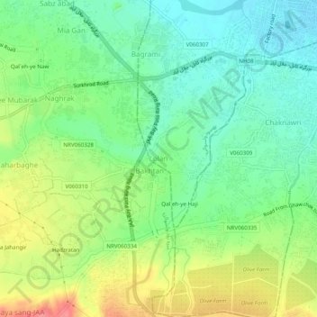 Lolan topographic map, elevation, terrain