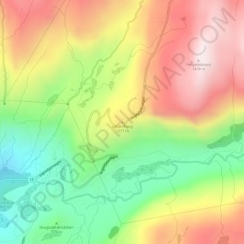 Oscarshaug topographic map, elevation, terrain