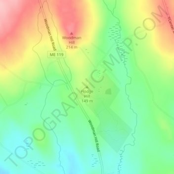 Hodge Hill topographic map, elevation, terrain