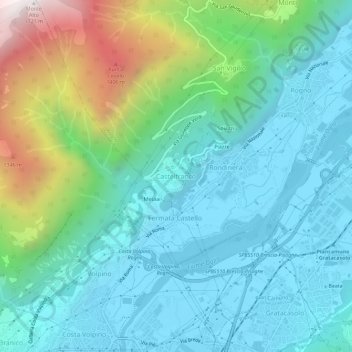 Castelfranco topographic map, elevation, terrain