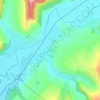 Cornești topographic map, elevation, terrain