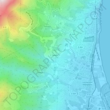 Capado topographic map, elevation, terrain