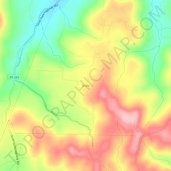 Onda topographic map, elevation, terrain