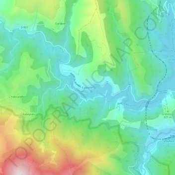 Castanet topographic map, elevation, terrain