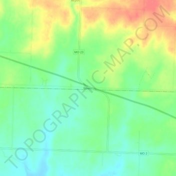 Bowen topographic map, elevation, terrain