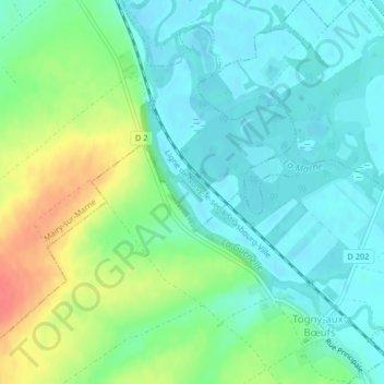 Mazay topographic map, elevation, terrain