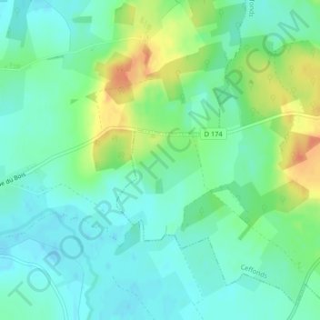 Chenoy topographic map, elevation, terrain