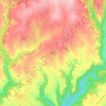 Romette topographic map, elevation, terrain