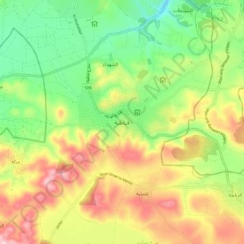 Qabatiya topographic map, elevation, terrain