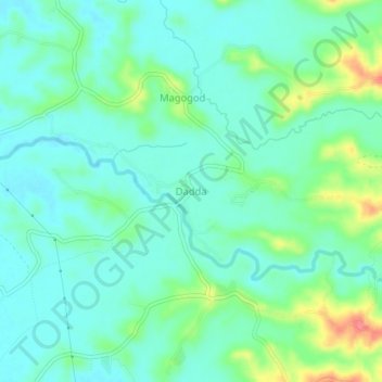 Dadda topographic map, elevation, terrain