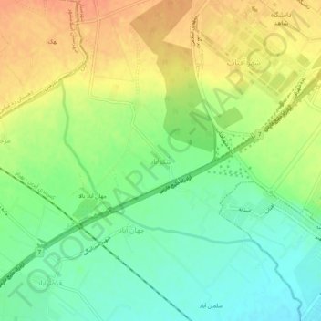 Shokr Abad topographic map, elevation, terrain