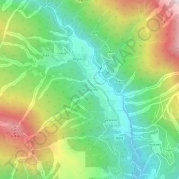 Magnanins topographic map, elevation, terrain