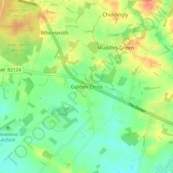 Golden Cross topographic map, elevation, terrain
