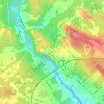 Cookville topographic map, elevation, terrain