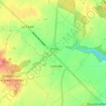 Branchu topographic map, elevation, terrain