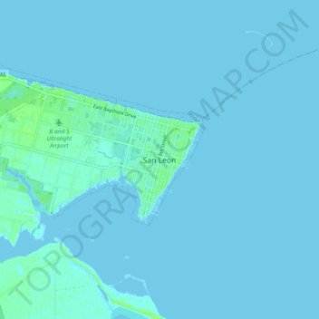 San Leon topographic map, elevation, terrain