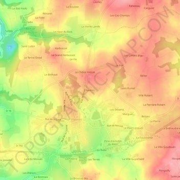 Raulois topographic map, elevation, terrain