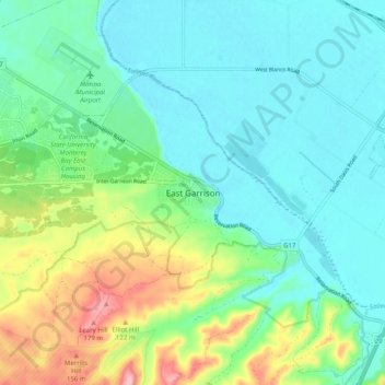 East Garrison topographic map, elevation, terrain