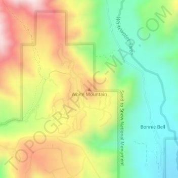 White Mountain topographic map, elevation, terrain