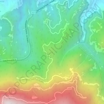Alto Las Pailas topographic map, elevation, terrain