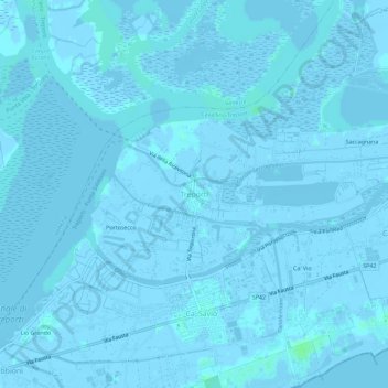 Treporti topographic map, elevation, terrain