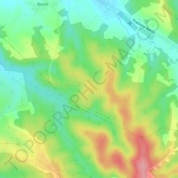 Bricco Rotondo topographic map, elevation, terrain