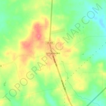 Central Heights topographic map, elevation, terrain