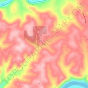 Tidal topographic map, elevation, terrain
