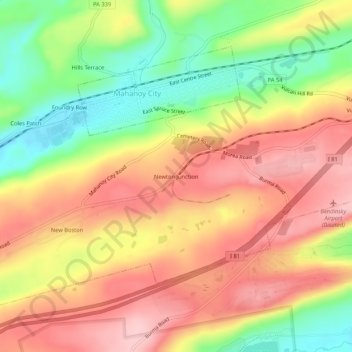 Newton Junction topographic map, elevation, terrain