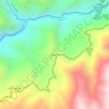 Shindol topographic map, elevation, terrain