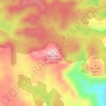 Cerro de las Campanas topographic map, elevation, terrain