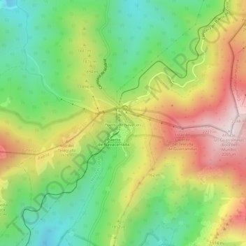 Puerto de Navacerrada topographic map, elevation, terrain