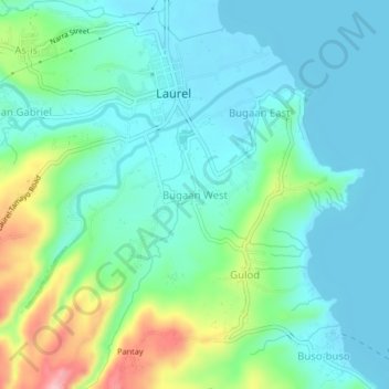 Bugaan West topographic map, elevation, terrain