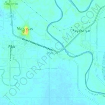 Inug-ug topographic map, elevation, terrain