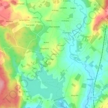 A Brea topographic map, elevation, terrain