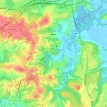 Luberri topographic map, elevation, terrain