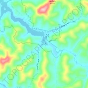 Vandalia topographic map, elevation, terrain