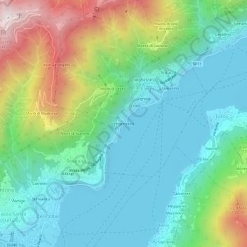 Vergonzano topographic map, elevation, terrain
