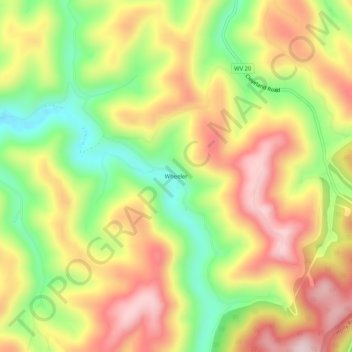 Wheeler topographic map, elevation, terrain