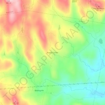 Baptist Corner topographic map, elevation, terrain
