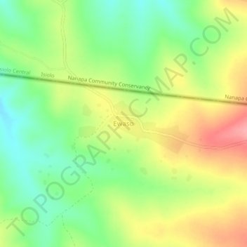 Ewaso topographic map, elevation, terrain