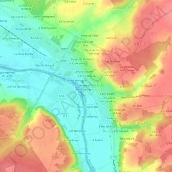 L'Enfer topographic map, elevation, terrain
